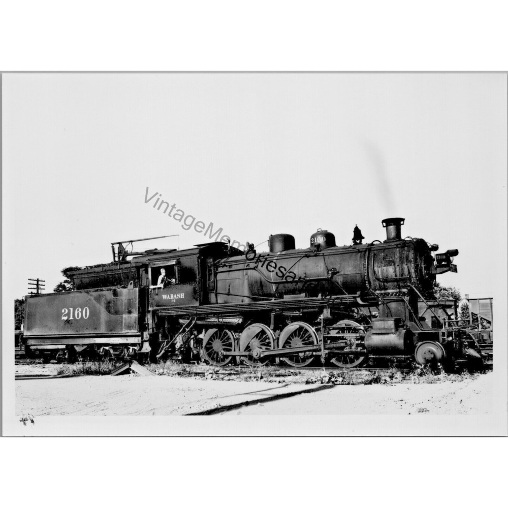 Vintage Wabash 2160 Steam Locomotive 5"X7" Real Photo T2-75